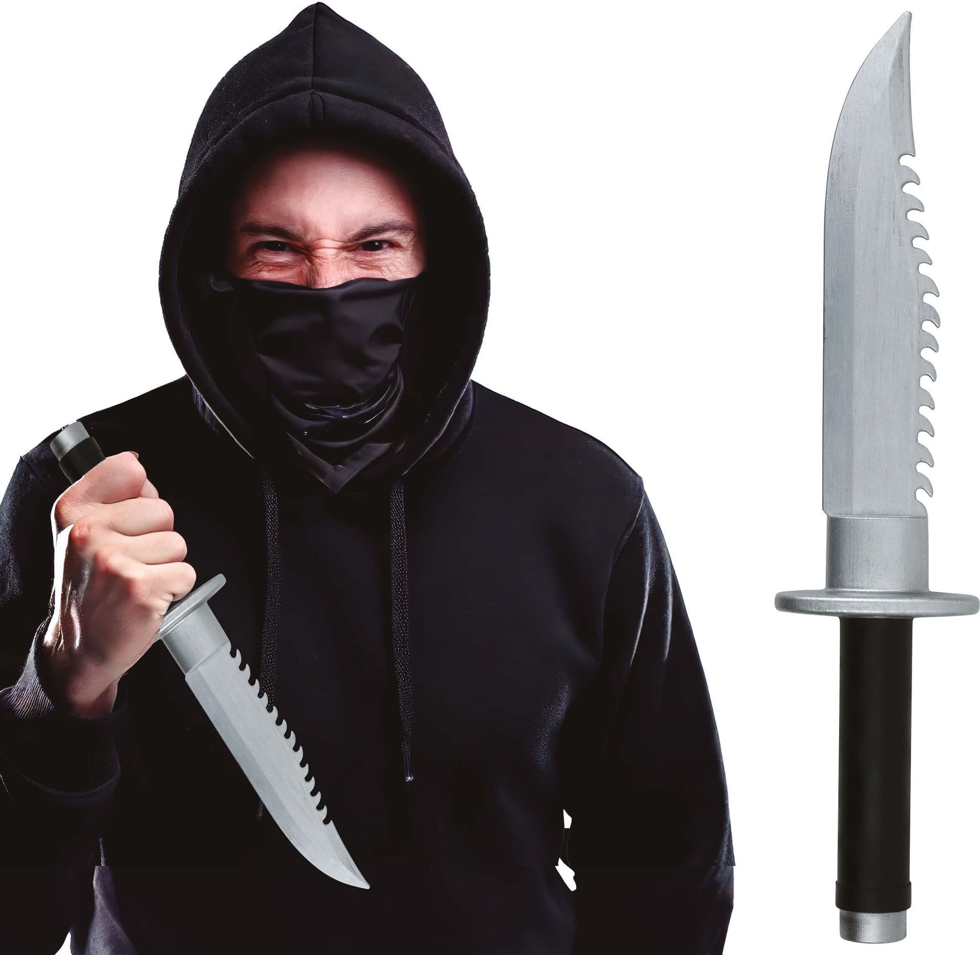 Geribbeld Mes Ninja 40cm