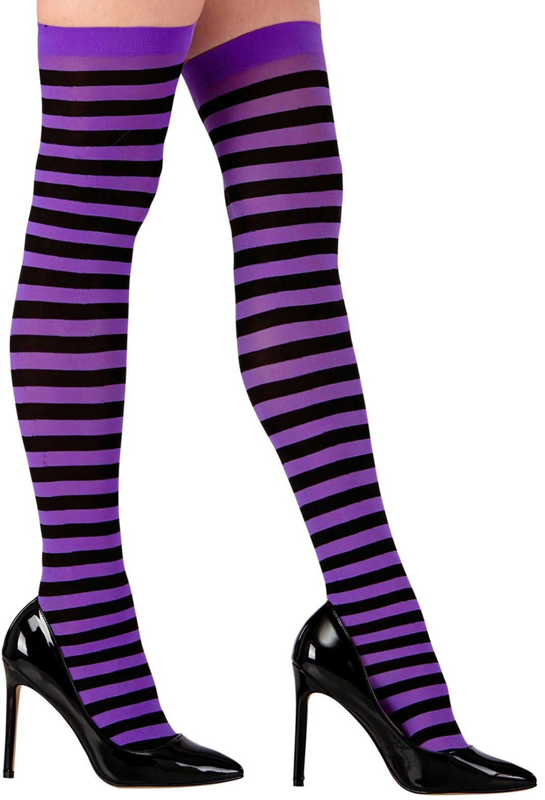 Gestreepte Kniekousen Dames Neon Paars