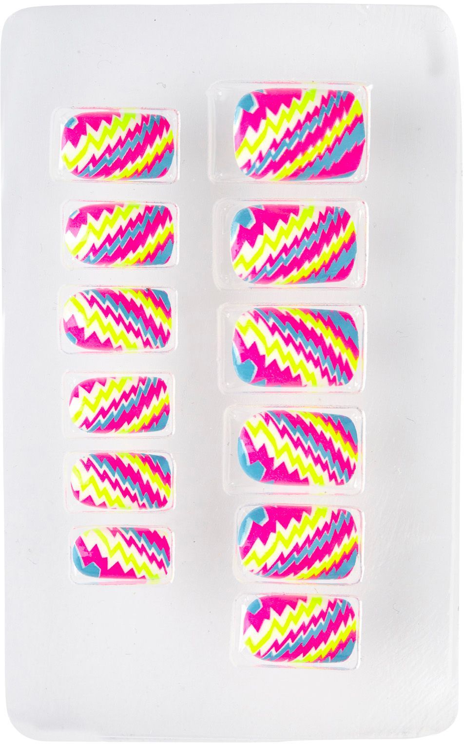 Gestreepte Neon Nagels