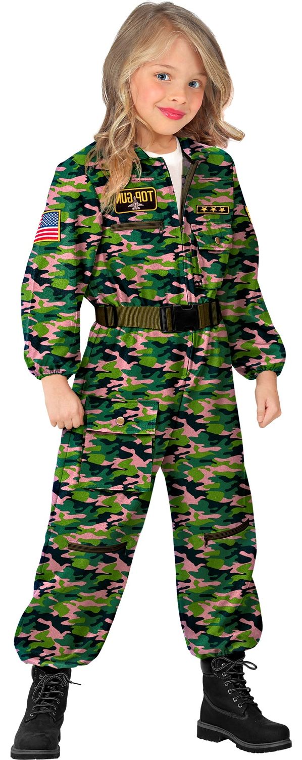 Gevechtspiloot camouflage kostuum kind