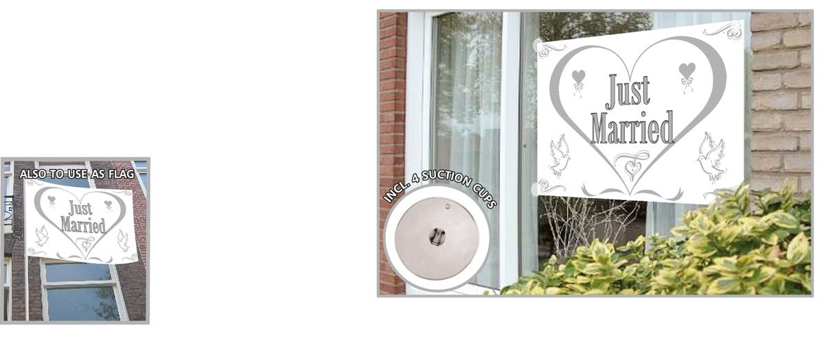 Gevelvlag Bruiloft Just Married