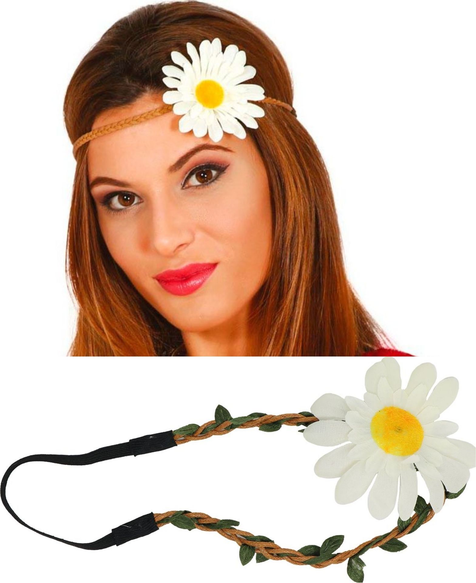 Gevlochten Hoofdband met Bloem