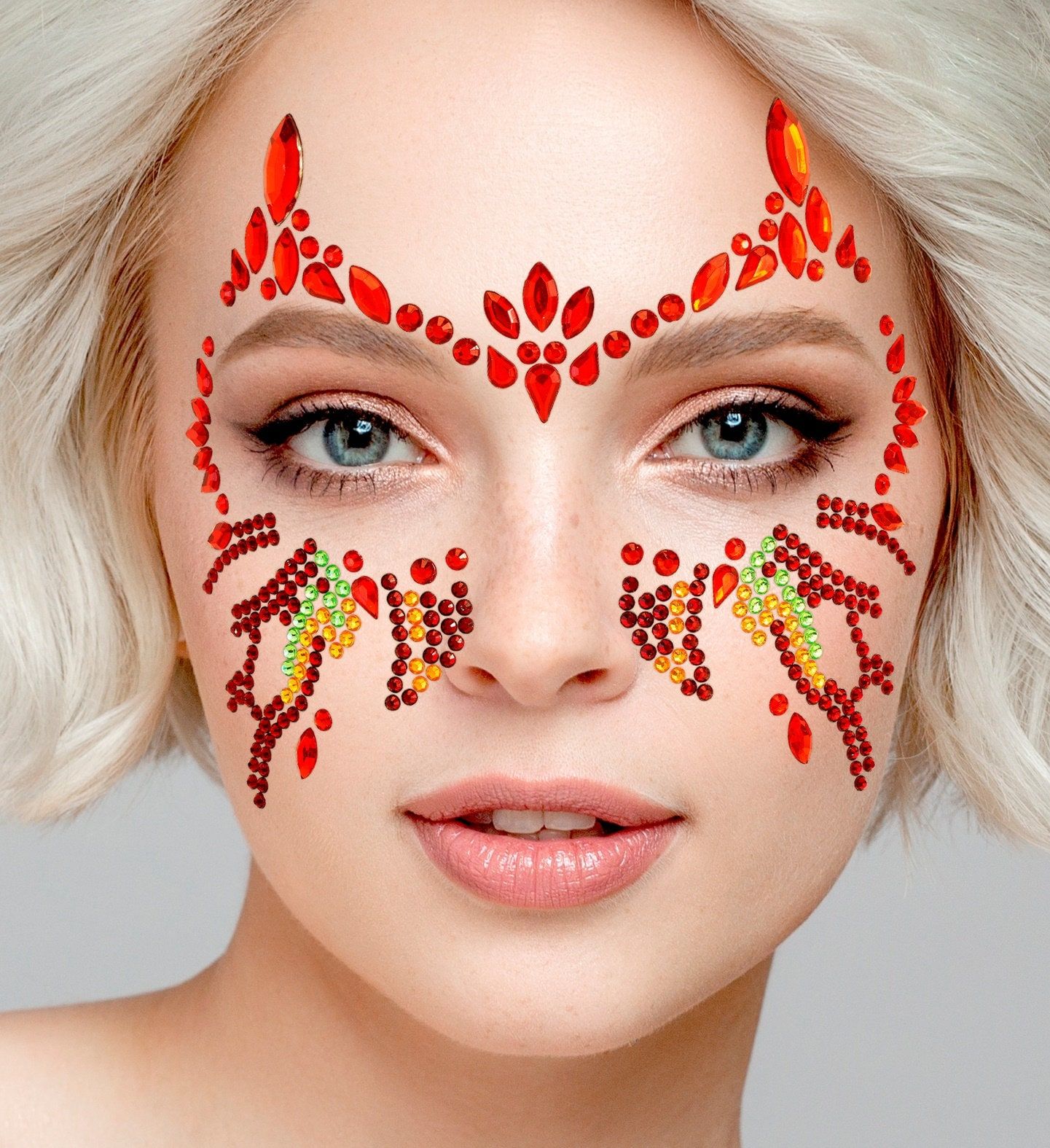 Gezichtsjuwelen Duivel Rood