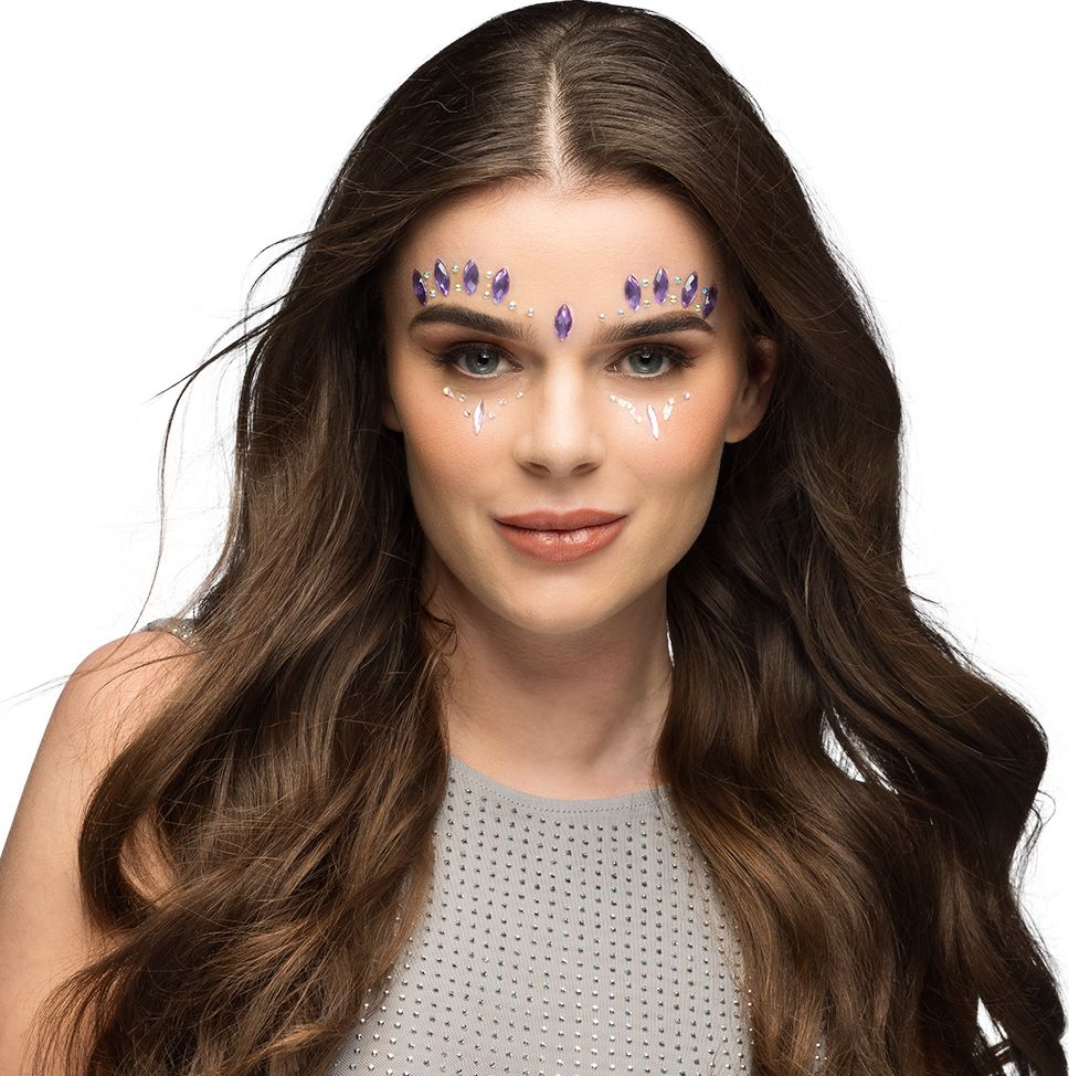 Gezichtsjuwelen Festival Lila Paars