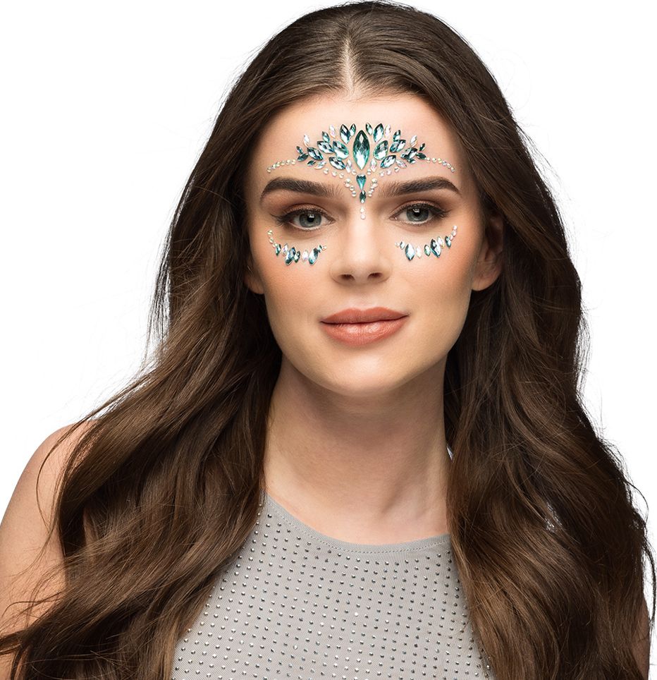 Gezichtsjuwelen Festival Turquiose Blauw