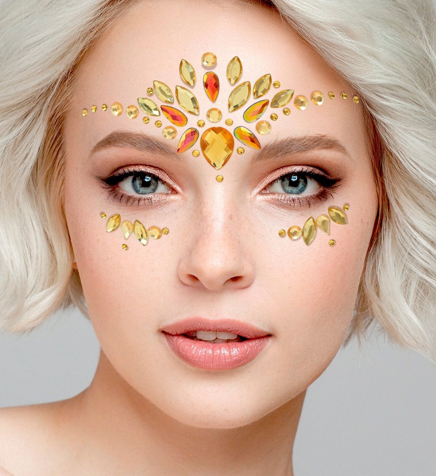 Gezichtsjuwelen Gele Steentjes
