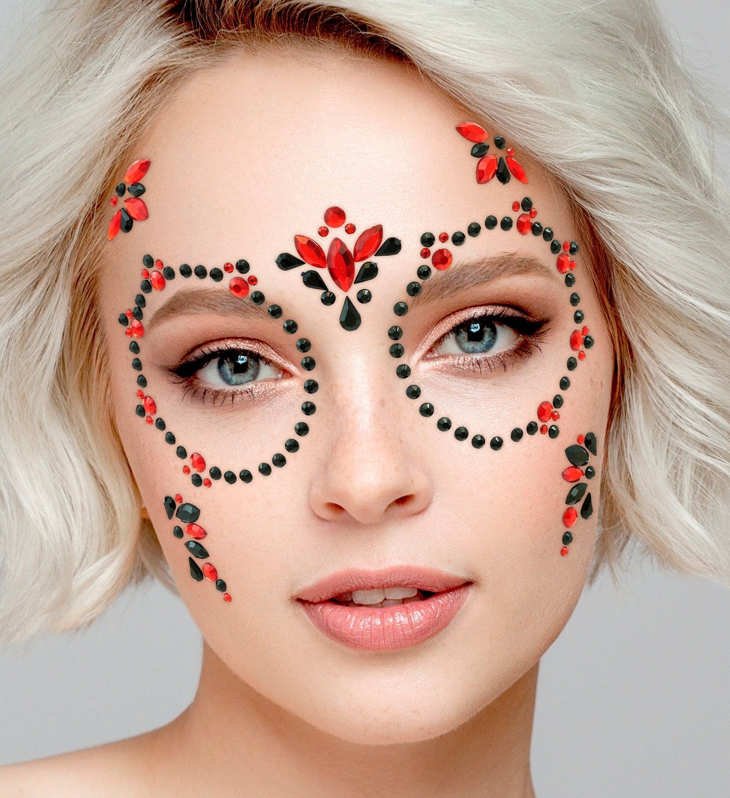 Gezichtsjuwelen Rood Zwart