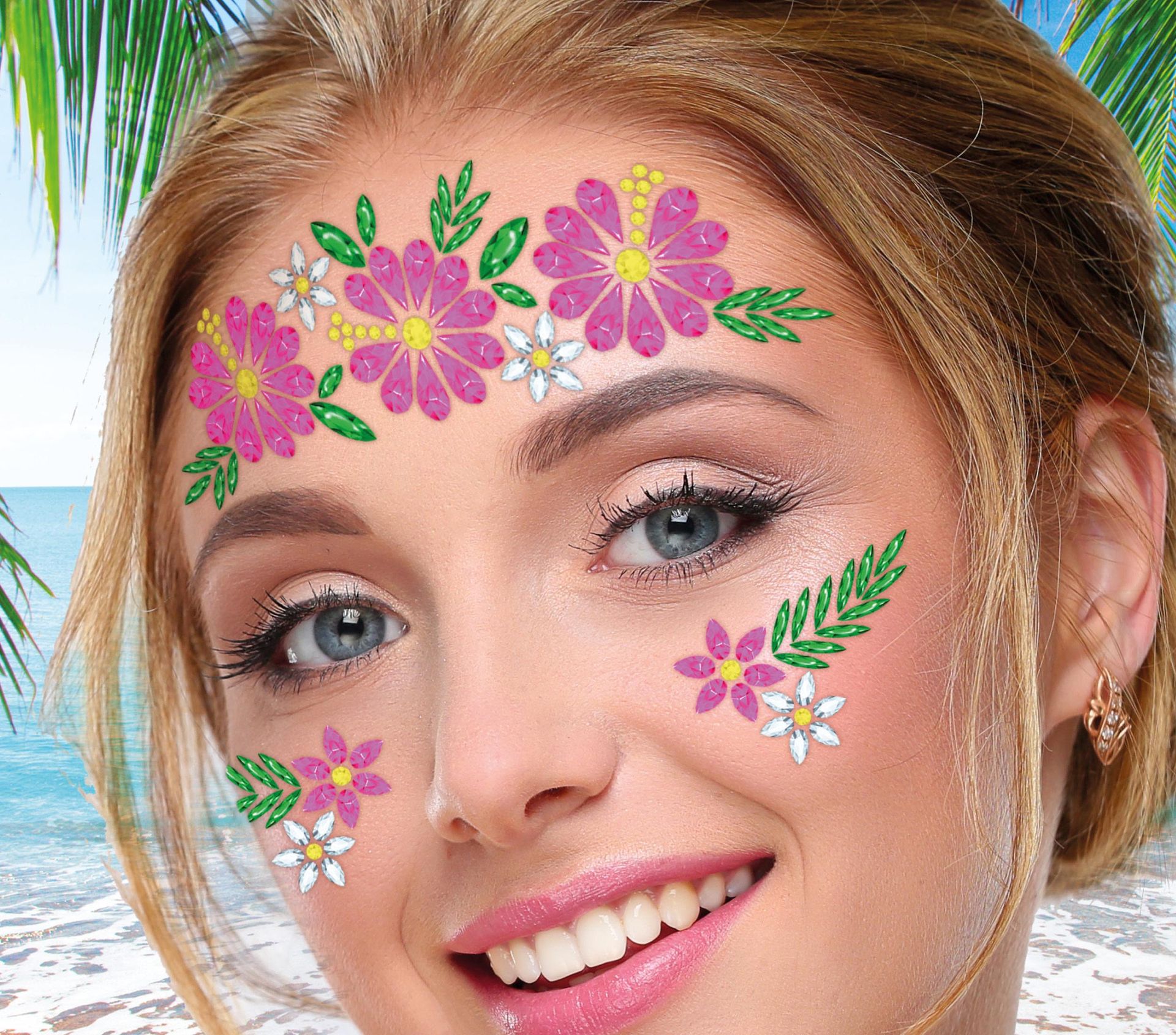 Gezichtsjuwelen Zomerse Bloemen