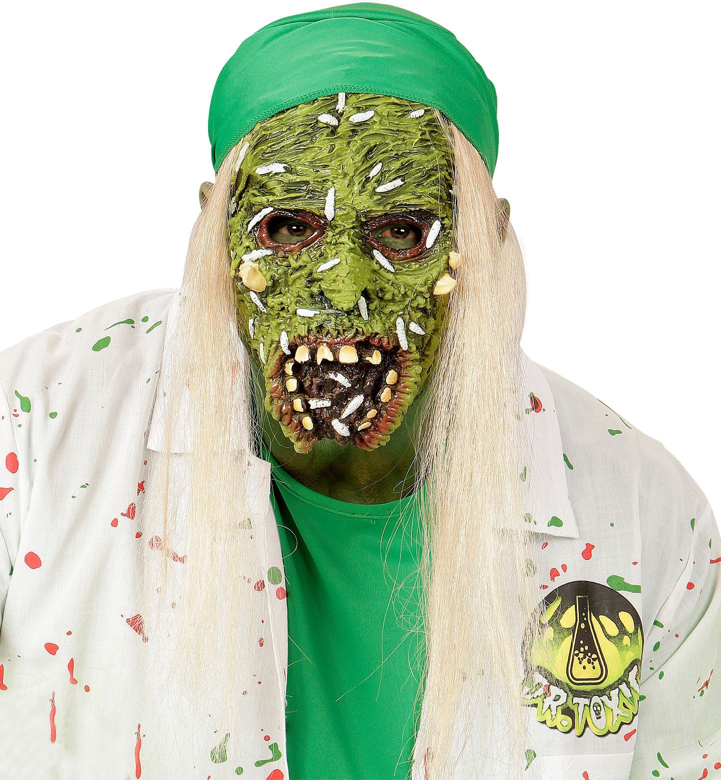 Giftige Zombie Kindermasker met Haar