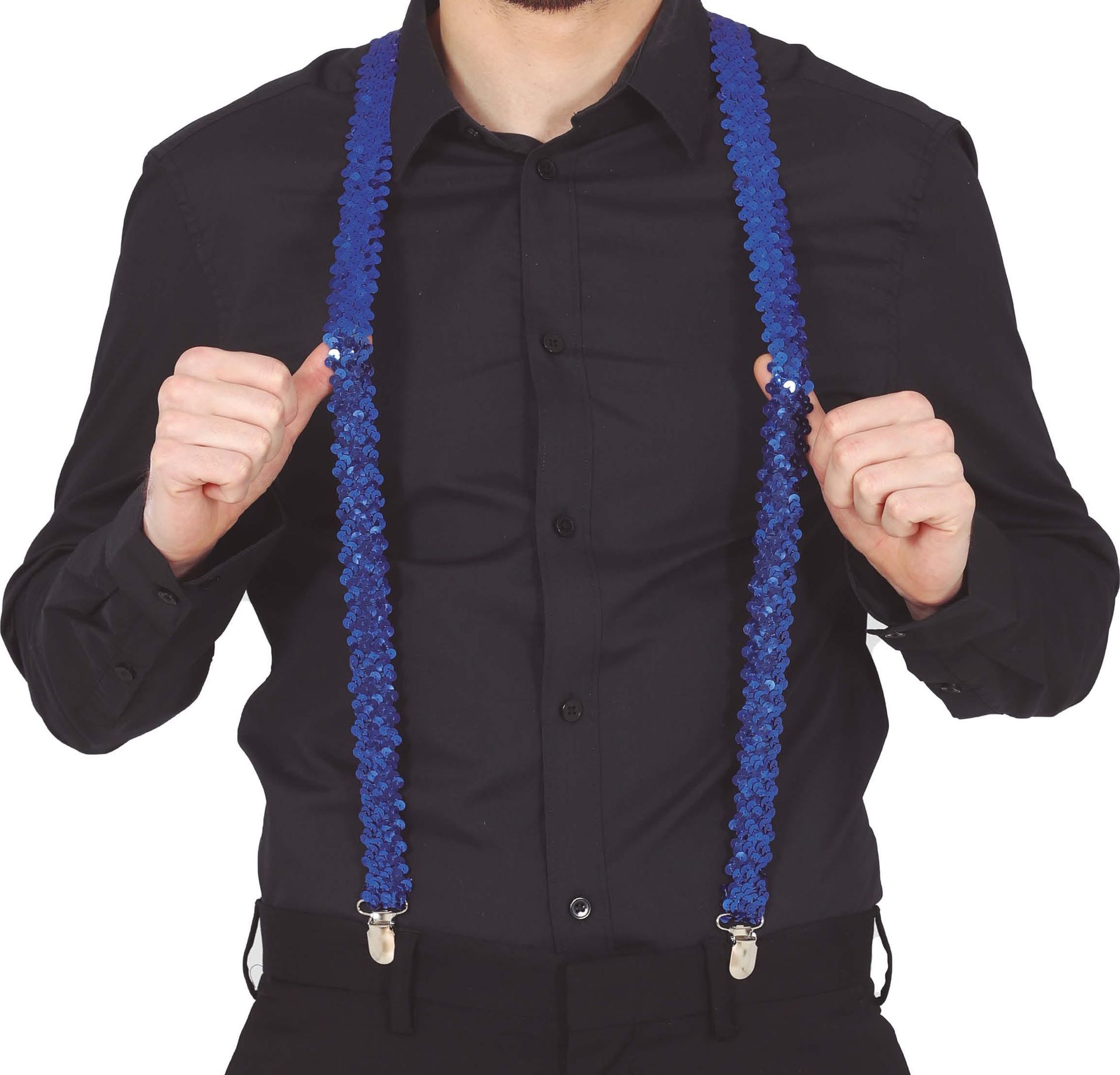 Glamour Blauwe Pailletten Bretels