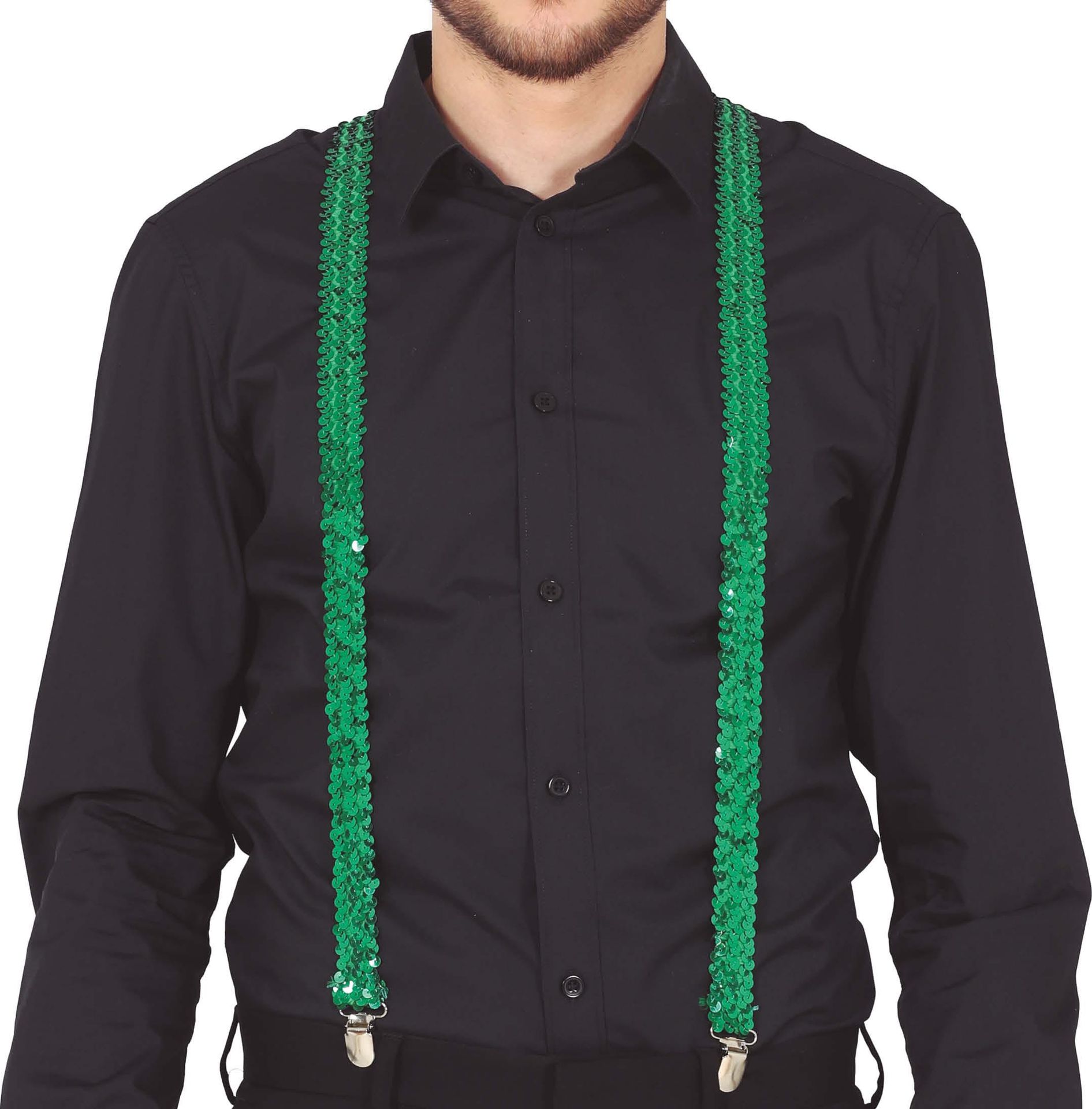 Glamour Groene Pailletten Bretels