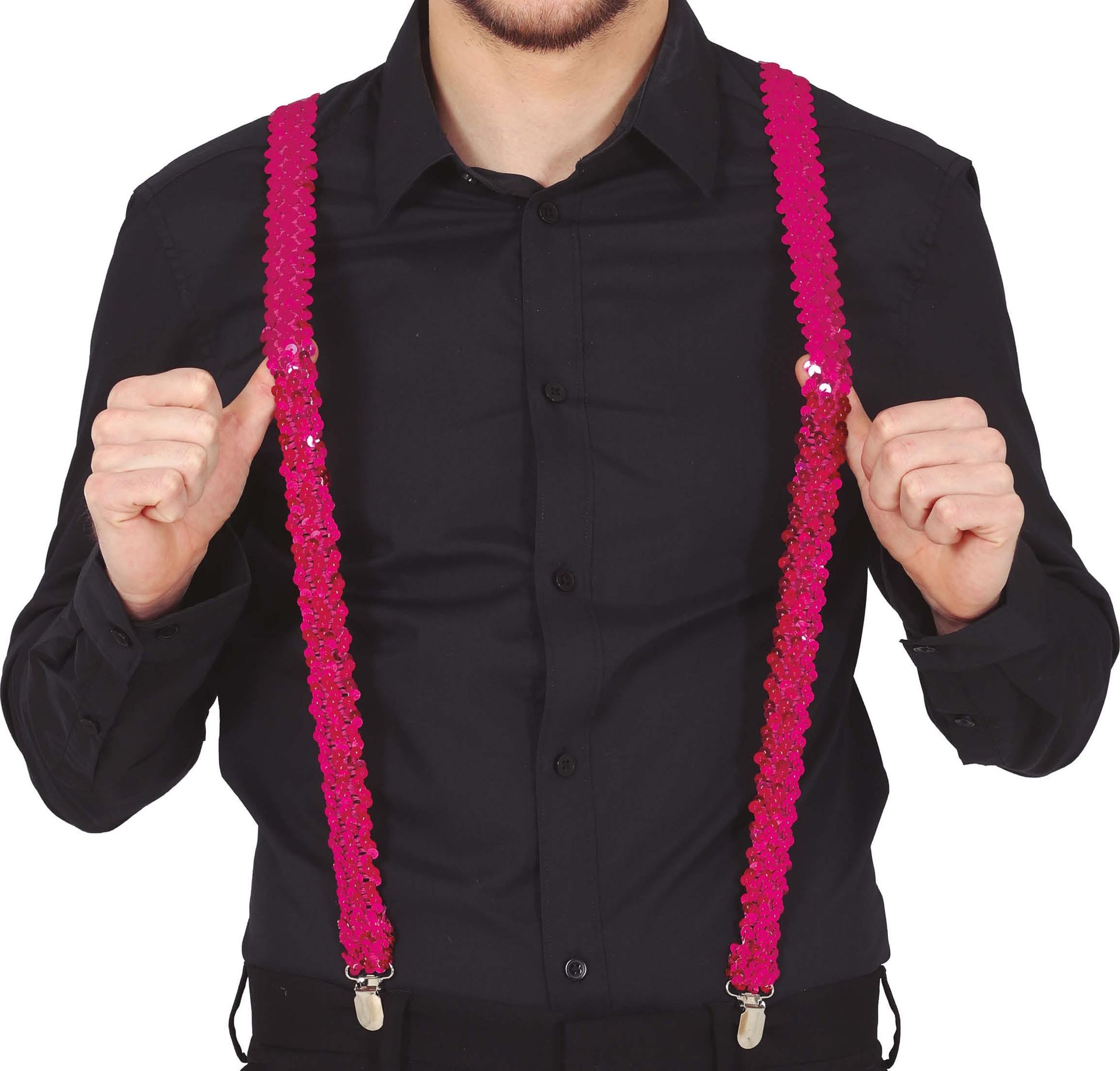 Glamour Paarse Pailletten Bretels