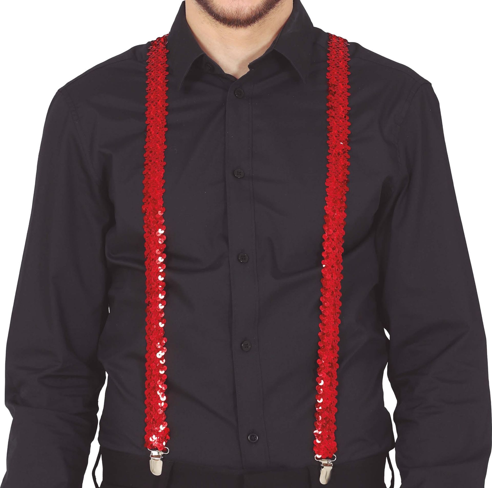 Glamour Rode Pailletten Bretels