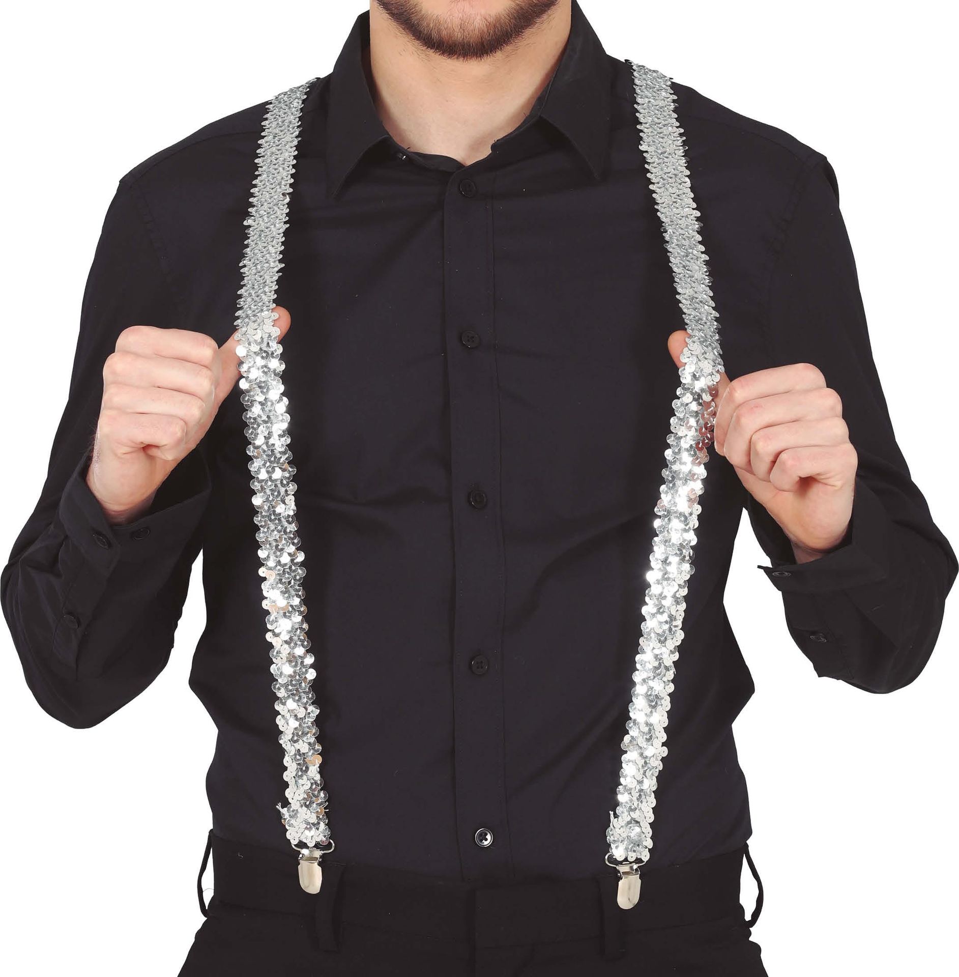 Glamour Zilver Pailletten Bretels