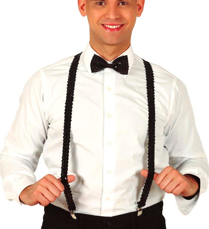 Glamour Zwarte Pailletten Bretels