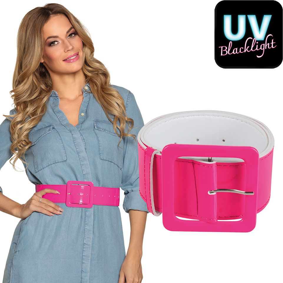 Glanzende Riem Neon Roze