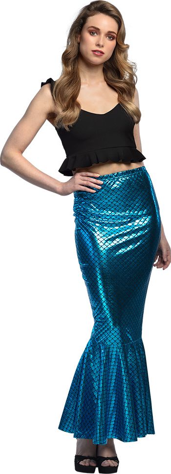 Glanzende Zeemeermin Rok Dames Blauw