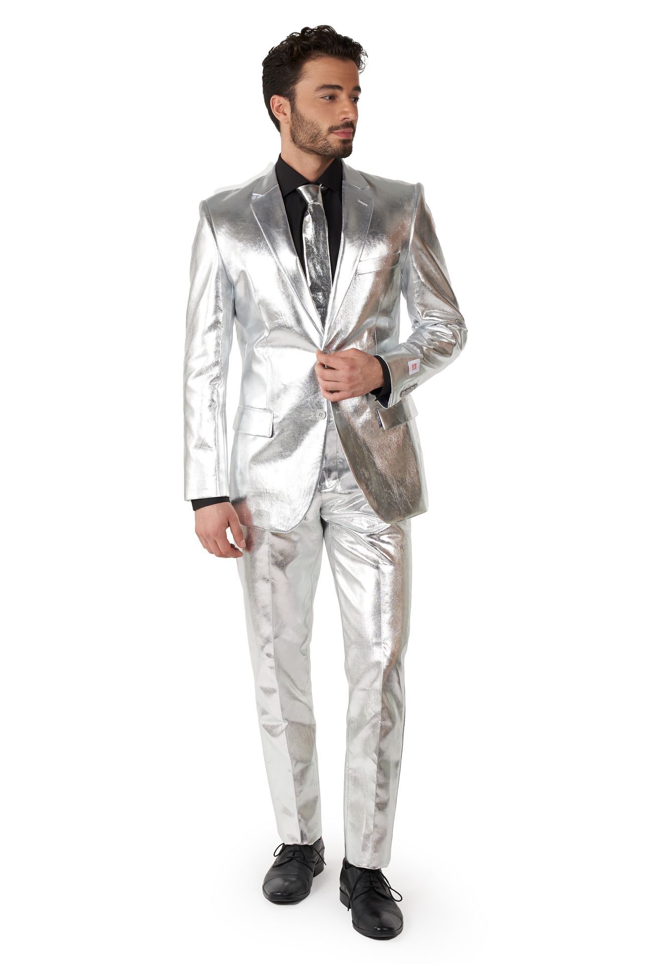 Glimmend Zilver Opposuits Kostuum