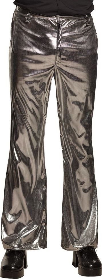 Glimmende Disco Broek Heren Zilver