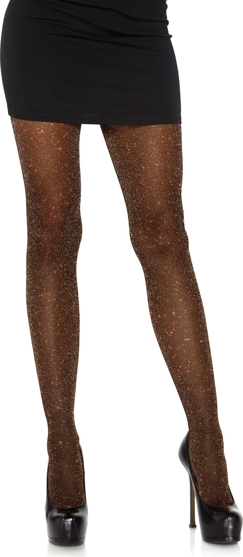 Glimmende zwart bronzen panty