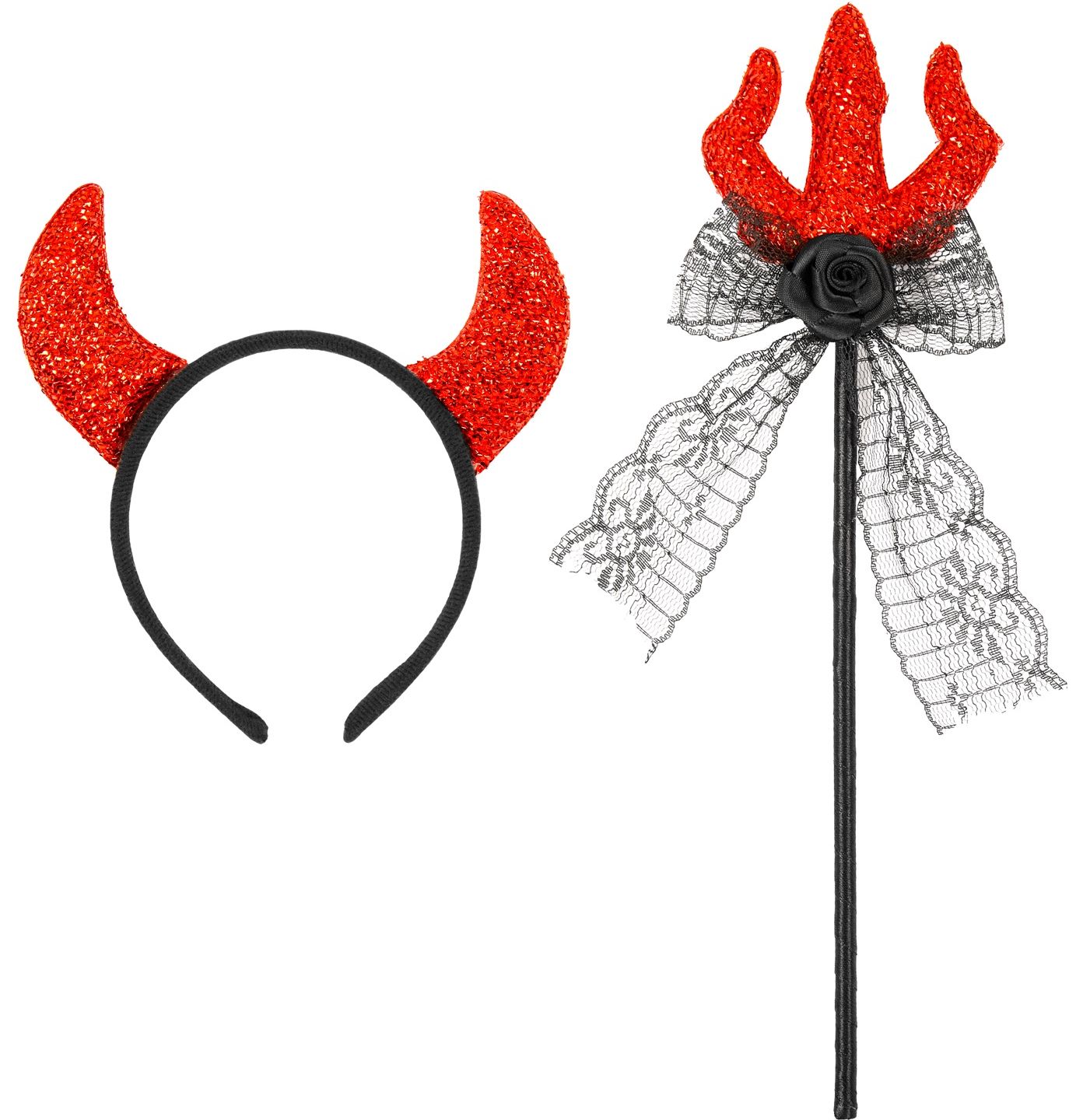 Glitter Duivel Accessoire Setje Dames