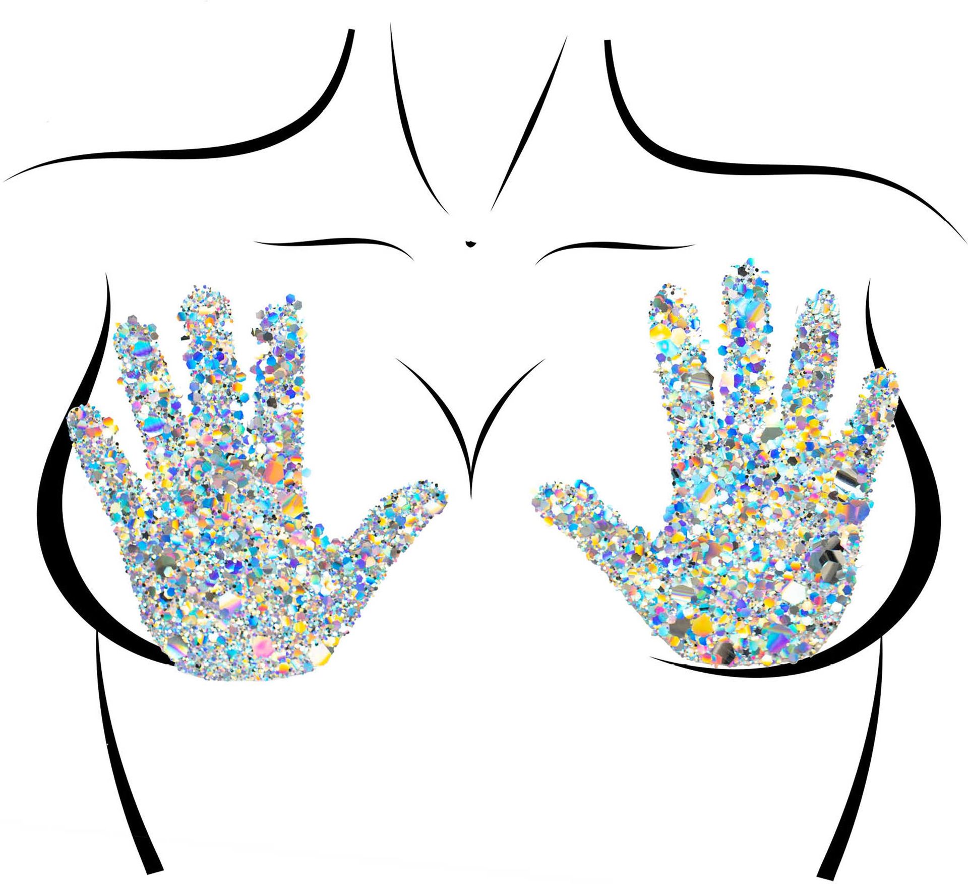 Glitter Handsy Tepel Jewel Stickers