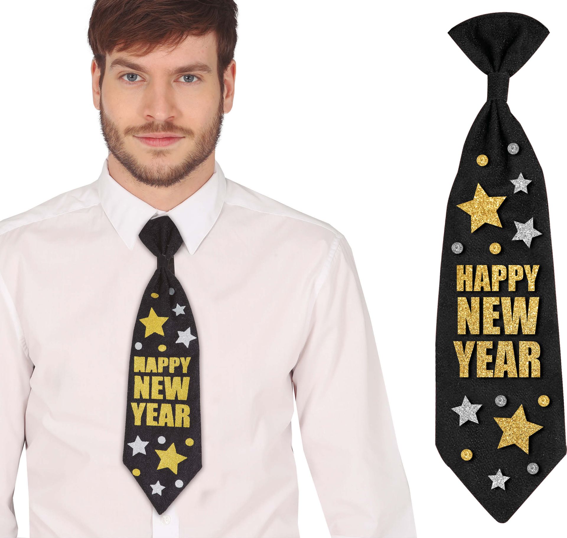 Glitter Happy New Year Stropdas