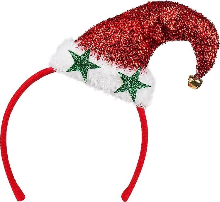 Glitter mini kerstmuts haarband