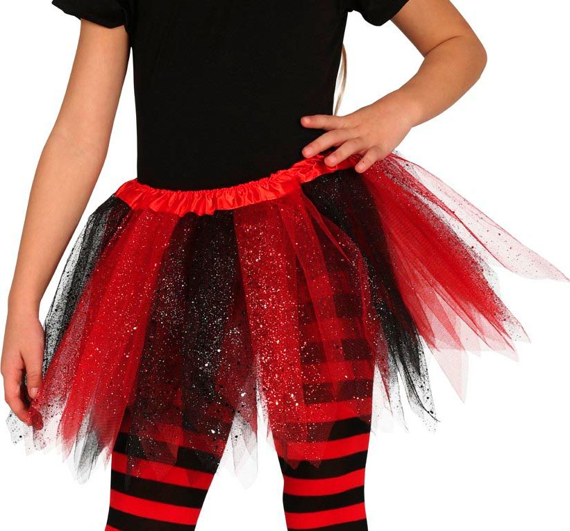 Glitter Rood Zwarte Tutu Kind