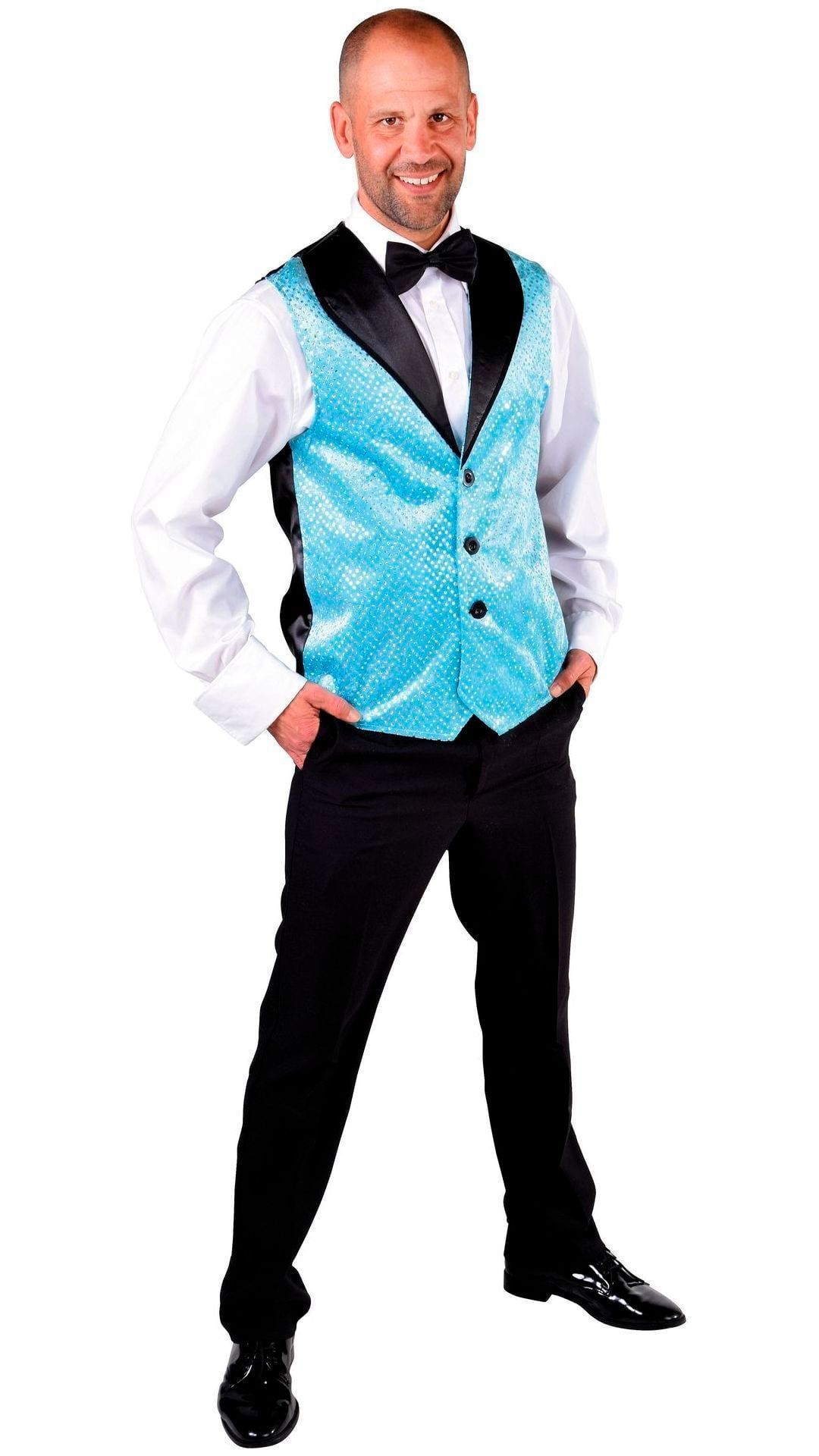 Glitter Vest Blauw Mannen