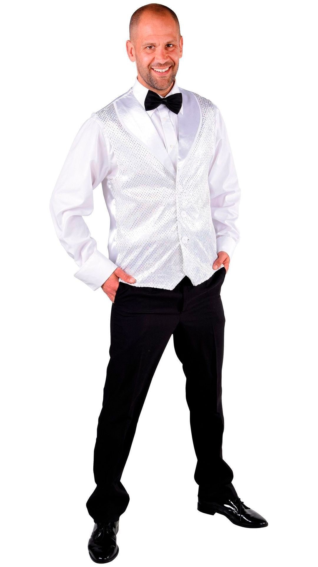 Glitter Vest Zilver Mannen
