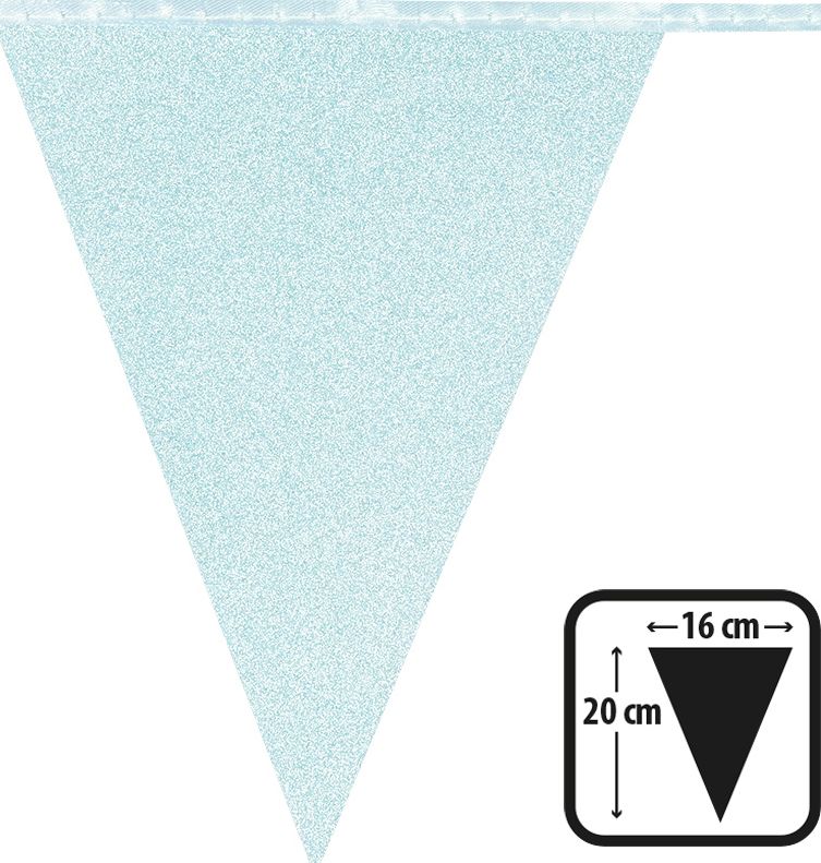 Glitter Vlaggenlijn Lichtblauw