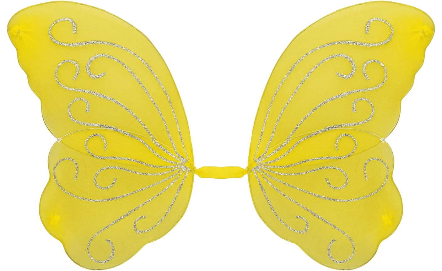 Glitter vlinder vleugels geel