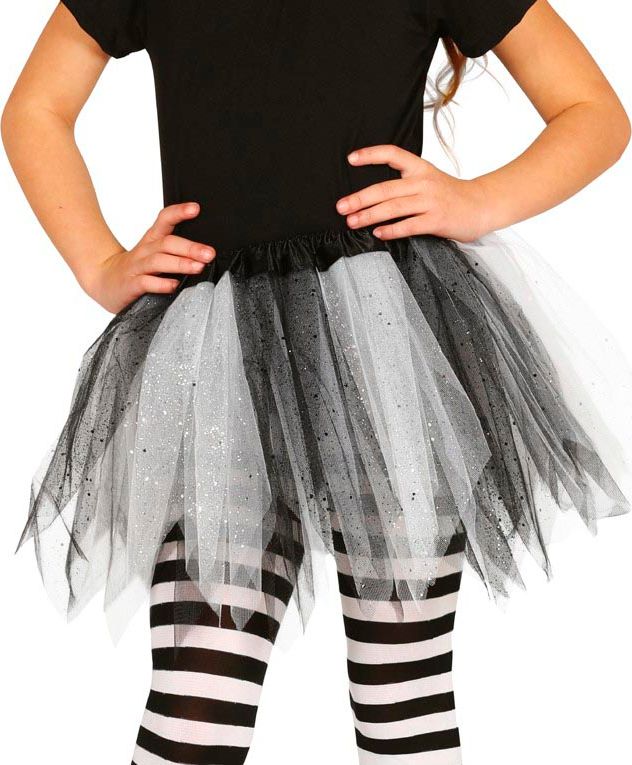 Glitter Zwart Grijze Tutu Kind