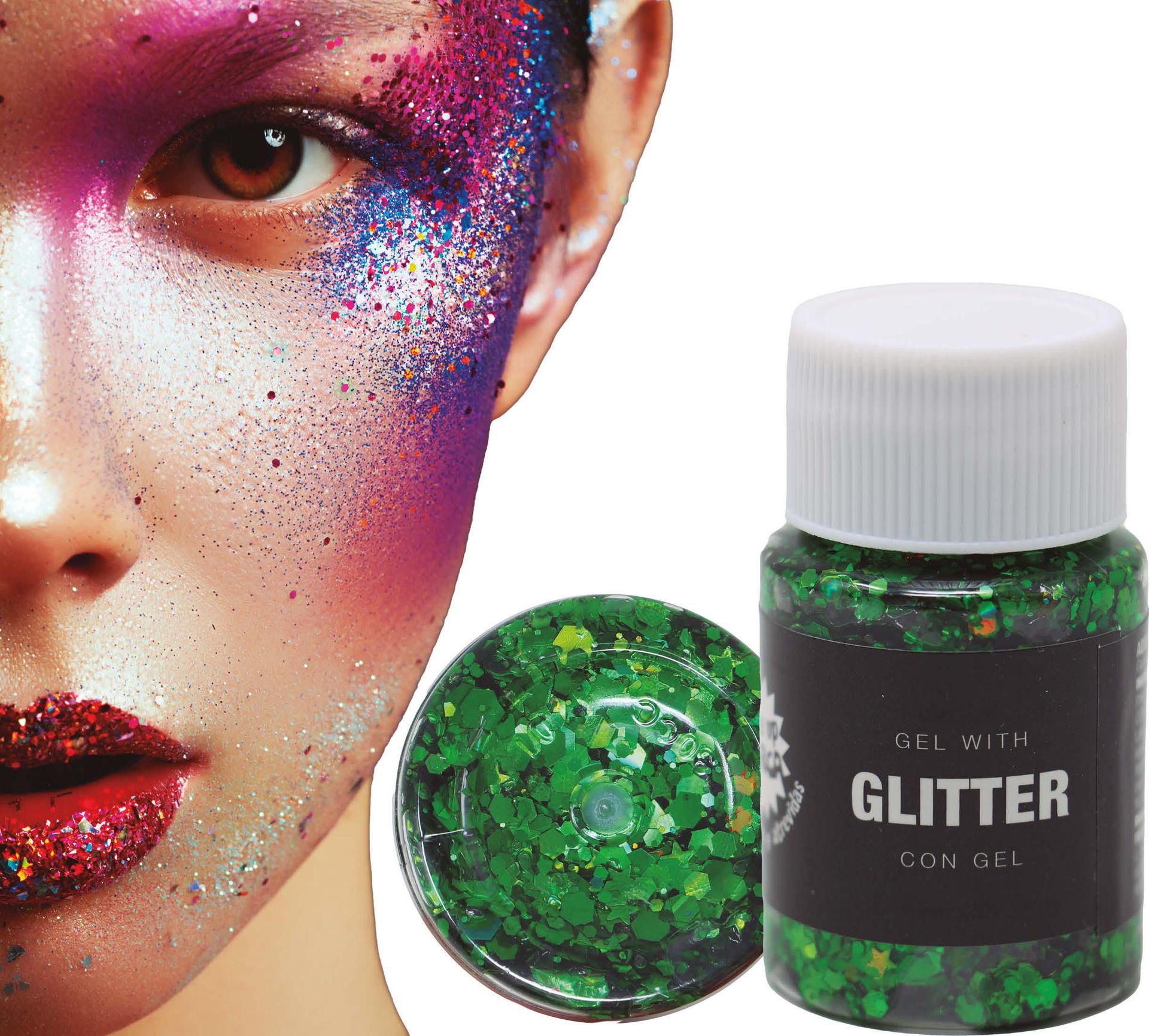 Glittergel Donkergroen