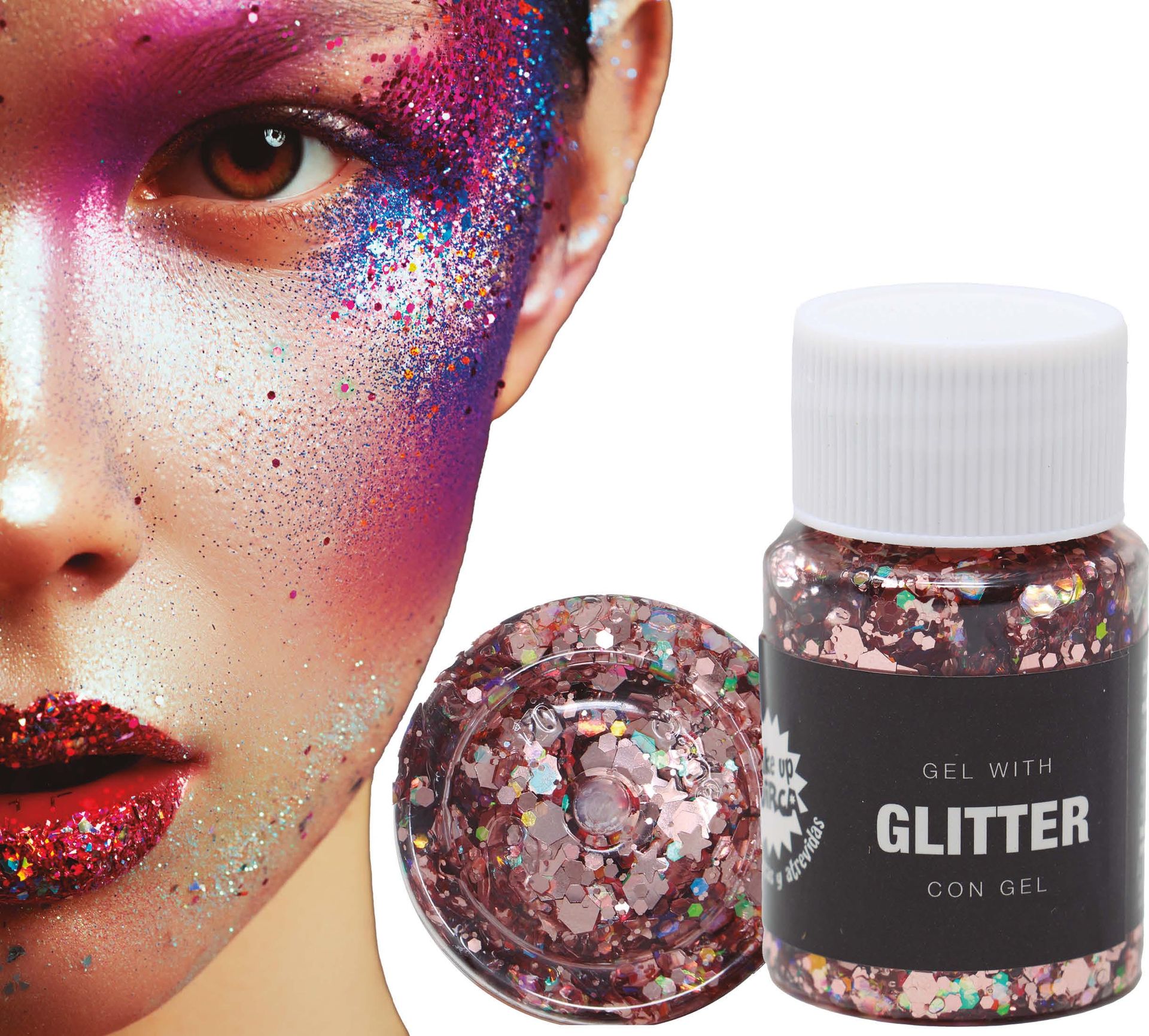 Glittergel Rozé Zwart