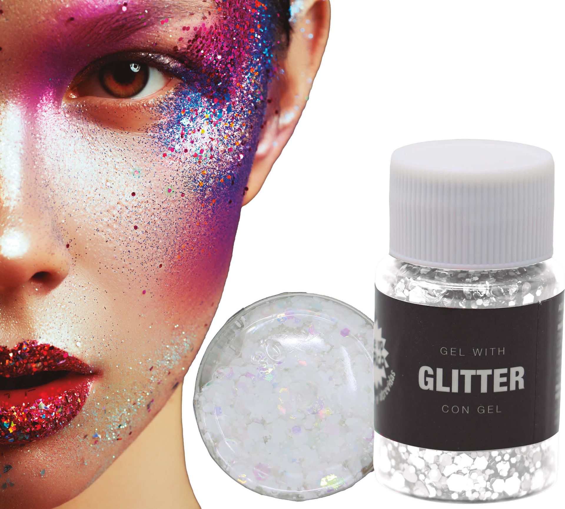 Glittergel Wit