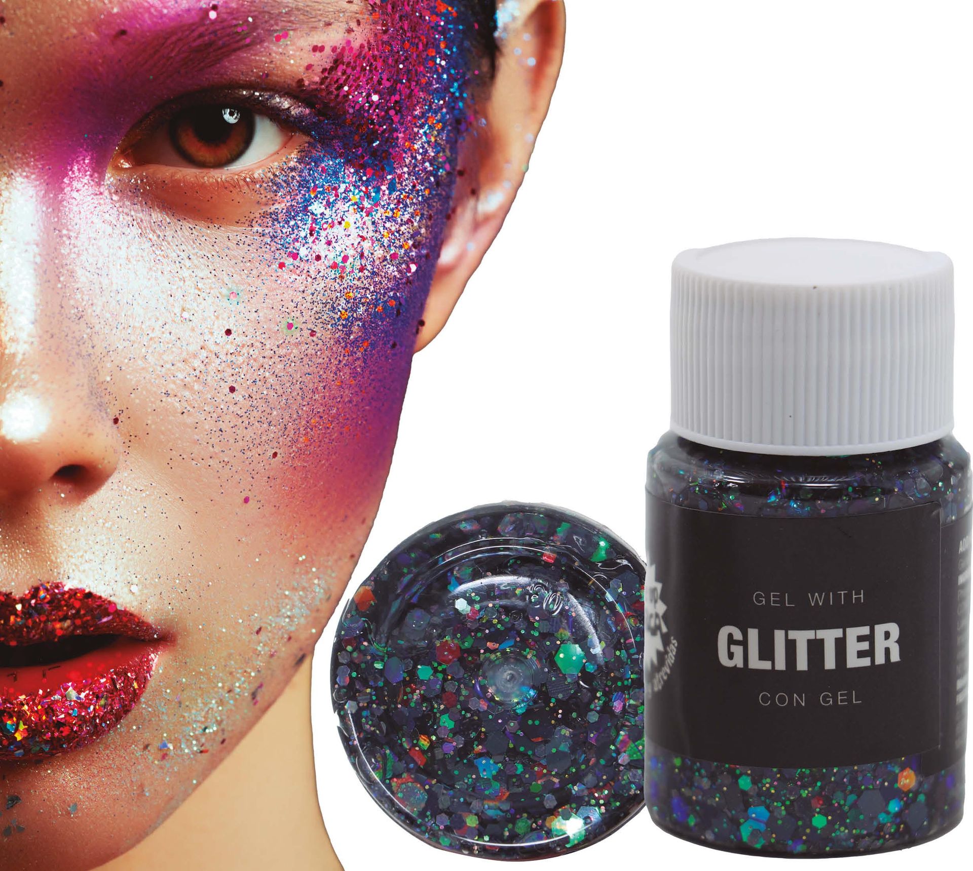 Glittergel Zwart