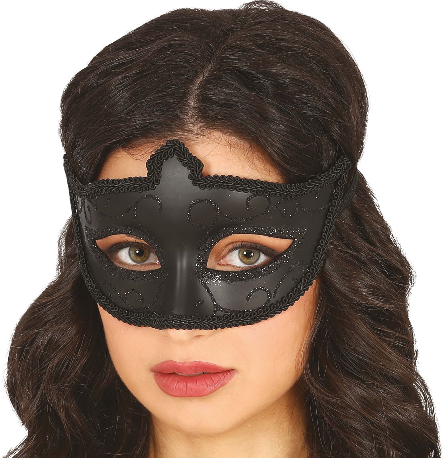 Glittermasker Zwart Venetiaans Carnaval