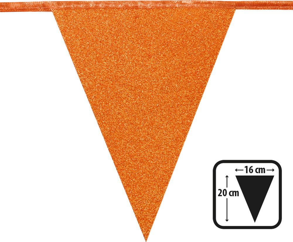 Glittervlaggenlijn Oranje