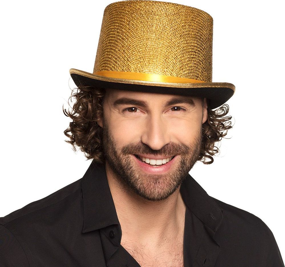 Glitz Gouden Hoge Hoed