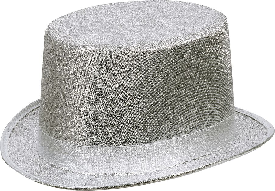 Glitz zilveren hoge hoed