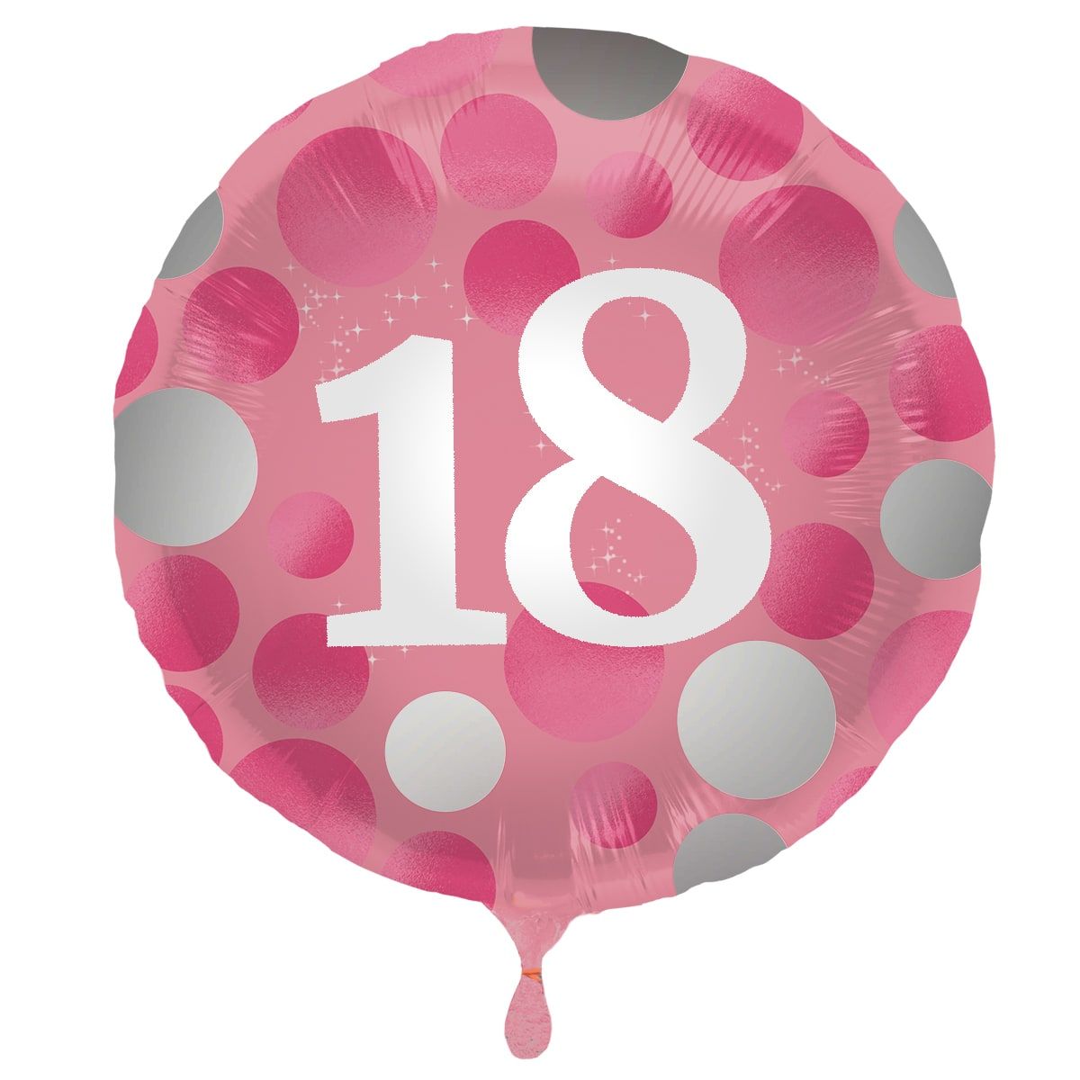 Glossy verjaardag 18 folieballon roze