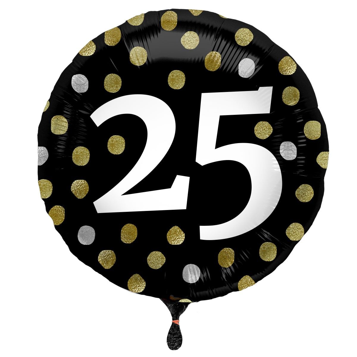 Glossy verjaardag 25 folieballon zwart
