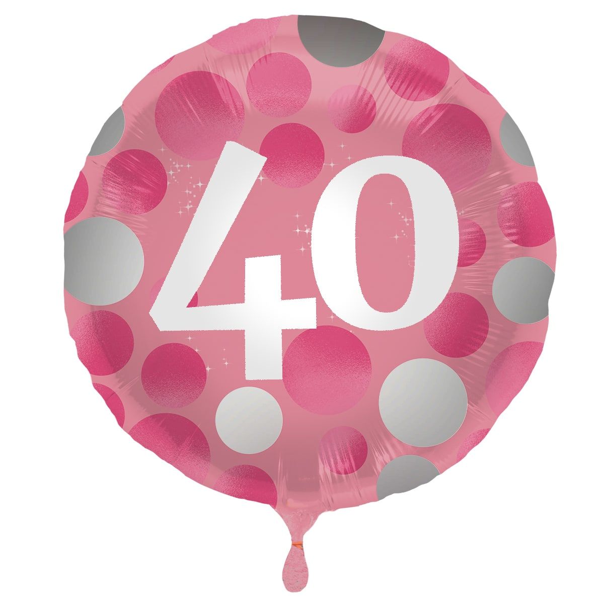 Glossy verjaardag 40 folieballon roze