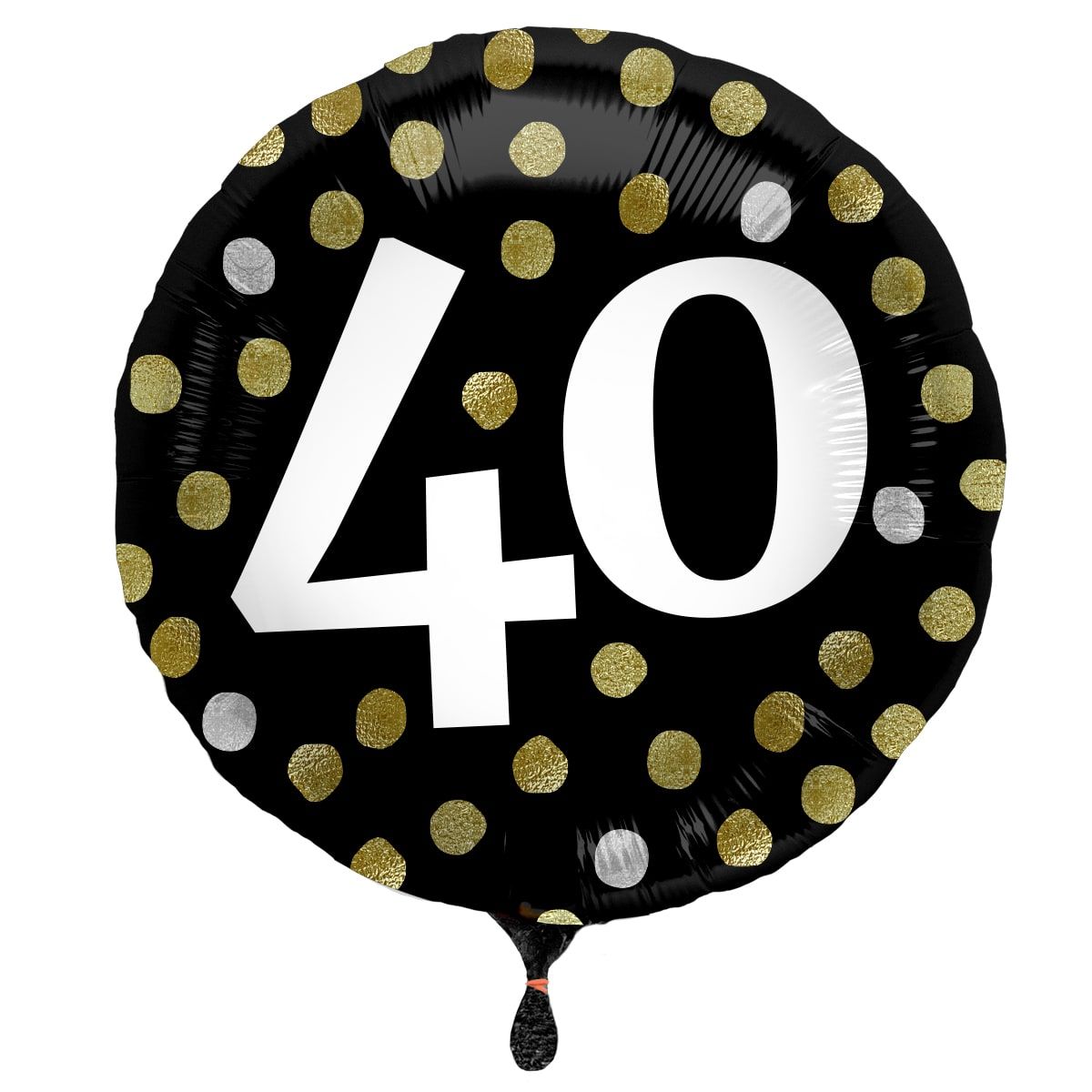 Glossy verjaardag 40 folieballon zwart