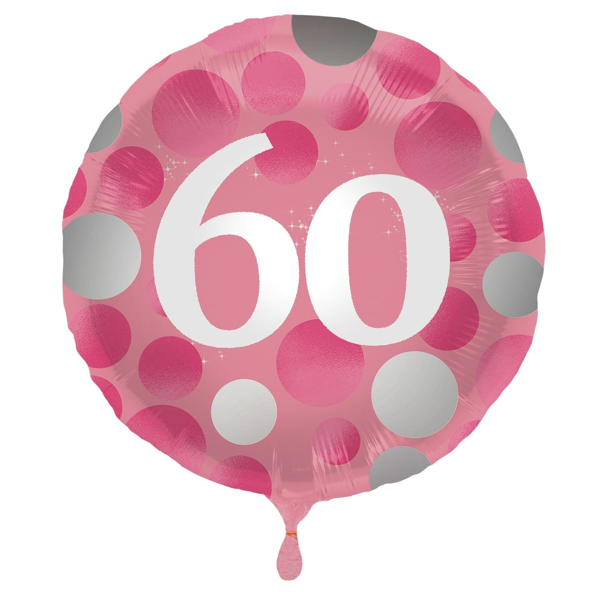 Glossy verjaardag 60 folieballon roze