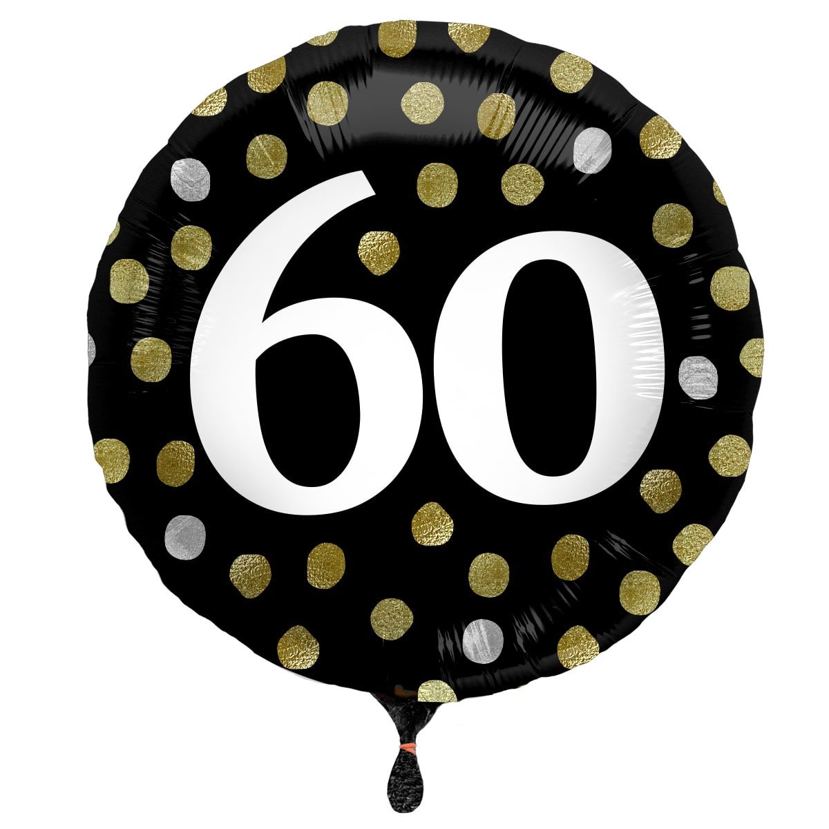 Glossy Verjaardag 60 Folieballon Zwart