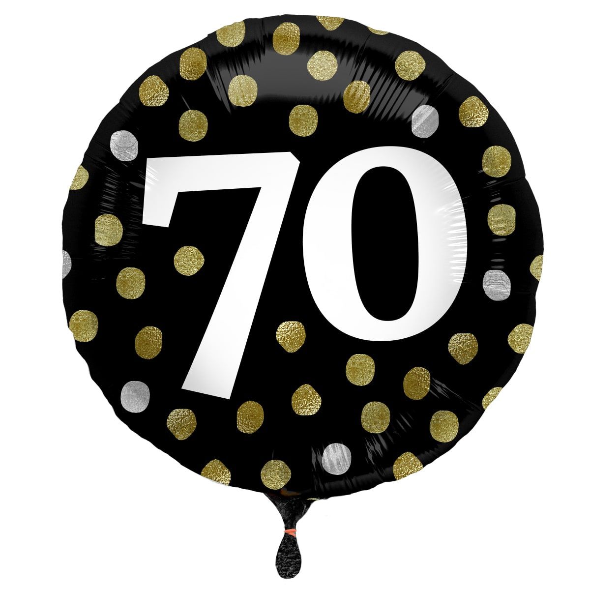 Glossy verjaardag 70 folieballon zwart