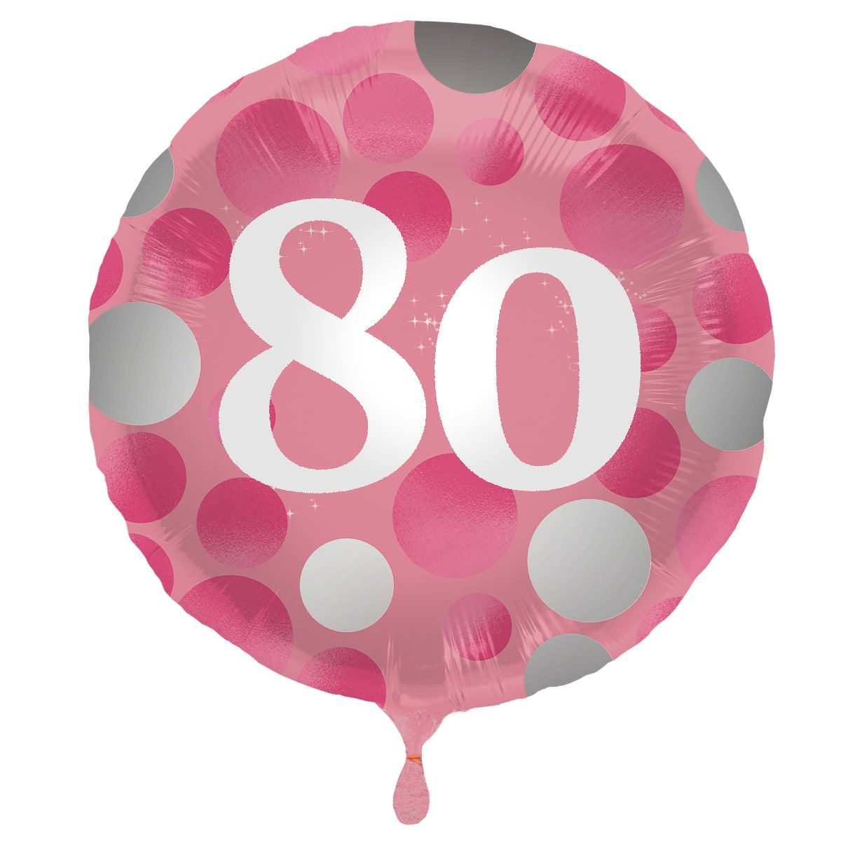 Glossy Verjaardag 80 Folieballon Roze